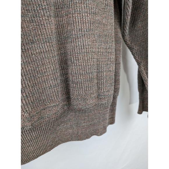 Vtg Cabelas Mens Knit Pullover Sweater Brown Button Long Sleeve XL Heavyweight - Picture 4 of 10